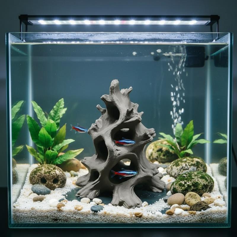 ถ้ำปลาไม้ลอยน้ำแบบหลายรูซ่อนตั - Aquarium Driftwood บทวิจารณ์และราคา